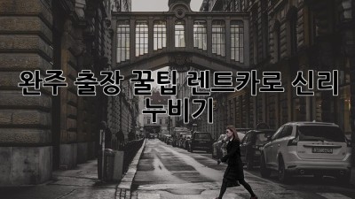 완주 출장 꿀팁🍯 렌트카로 신리 누비기🚗💨